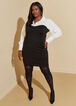 Poplin Paneled Sweater Dress, Black image number 3