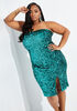 Strapless Sequined Bodycon Dress, Green image number 0