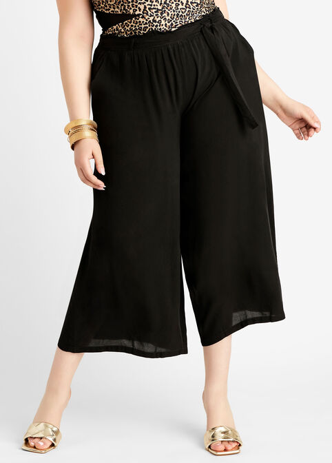 Tie Waist Cover Up Pant, Black image number 0
