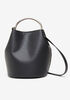 Faux Leather Bucket Bag, Black image number 1