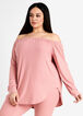 Plus Size Cozy Chic Loungewear Rib Off The Shoulder Top Leggings Set image number 0