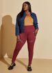 Faux Leather Paneled Legging, Rhododendron image number 3
