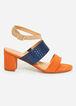 Colorblock Wide Width Sandals, Orange image number 2