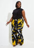 Printed High Rise Wide Leg Pants, Nugget Gold image number 2