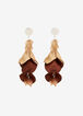 Cascading Resin Earrings, Brown Combo image number 0