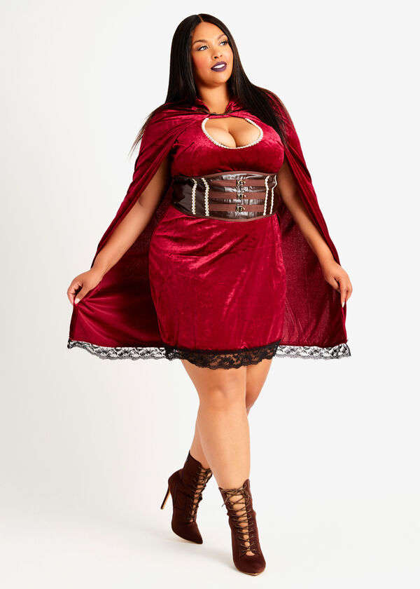 Red Riding Hood Halloween Costume, Red image number 3