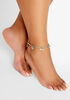 Gold Tone Butterfly Anklet, Gold image number 0