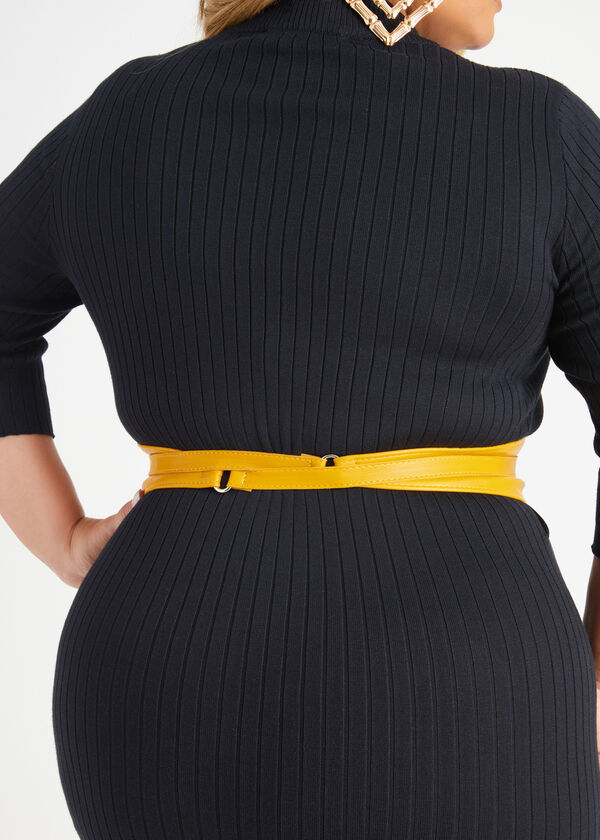 Faux Leather Wrap Belt, Nugget Gold image number 1