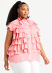 Plus Size Tiered Blouse Plus Size Flowy Tops Plus Size Button Front image number 0