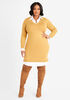 Plus Size Sweater Dress Layered Plus Size Knit Knee Length Dress image number 0