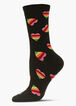 Memoi Rainbow Hearts Crew Socks, Black image number 0