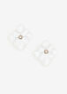 Floral Pave Crystal Earrings, White image number 1
