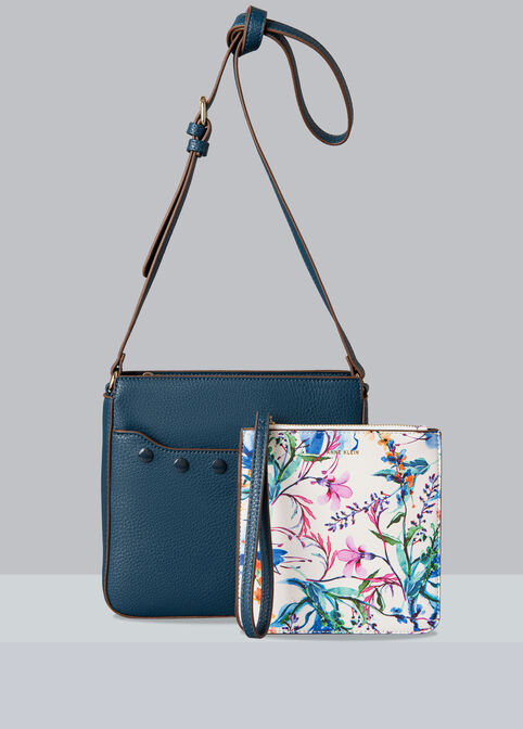 Anne Klein Faux Leather Crossbody, Blue image number 2