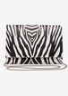 Zebra Faux Leather Shoulder Bag, Black White image number 0