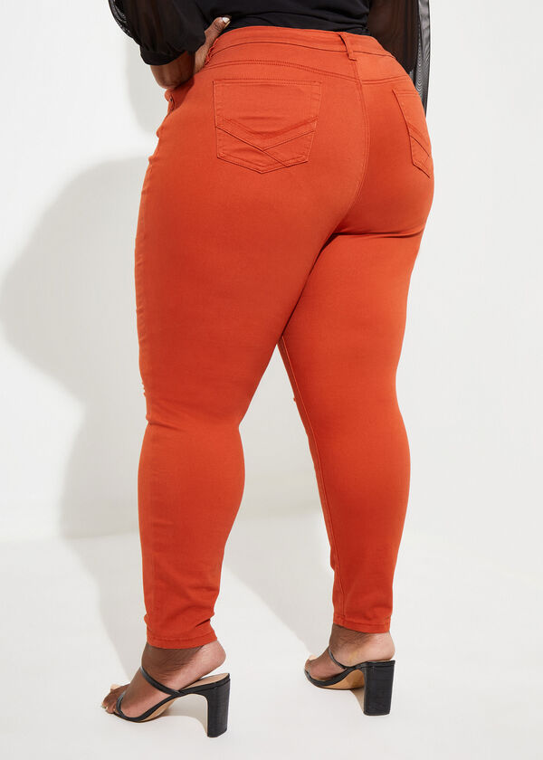 Cutout High Rise Jeggings, Rooibos image number 1