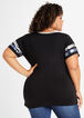 Sequin Walk By Faith Athletic Tee, Black image number 2