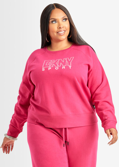Plus Size DKNY Sport Crystal Sweatshirt Plus Size Athleisure image number 0