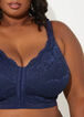 Front Close Wireless Posture Bra, Navy image number 3
