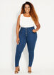 Blue 5 Button Skinny Jean, Dk Rinse image number 2