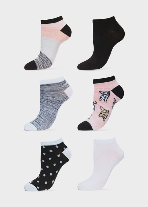 Just Me 6Pk Knitted Ankle Socks, Multi image number 0