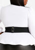 Infinity Faux Leather Stretch Belt, Black image number 1