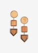 Wood Geo Drop Earrings, Brown Combo image number 0