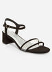 Trendy Wide Width Faux Leather Clear Ankle Strap Block Heel Sandals image number 0