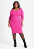 Lace Up Ribbed Sweater Dress, Fuchsia Red image number 0