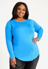 Basic Stretch Long Sleeve Tee, Strong Blue image number 0