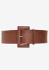 Rectangle Buckle Faux Leather Belt, Cognac image number 1