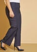 Chambray Straight Leg Pants, Blue image number 2