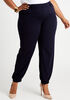 Crepe High Waist Pull On Joggers, Navy image number 0