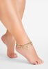 Gold Tone Beaded Anklet Set, Gold image number 0