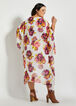 Floral Chiffon Hi Low Cape Duster, White image number 1