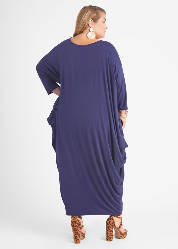 Stretch Jersey Maxi Dress, Navy image number 1