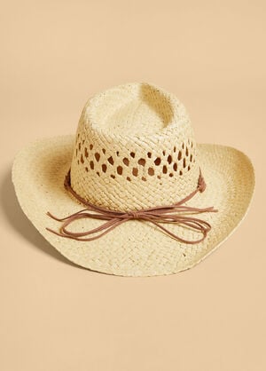 Crystal Woven Straw Cowboy Hat, Natural image number 1