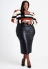 Faux Leather Midi Skirt, Black image number 2
