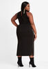 Studded Halter Bodycon Dress, Black image number 1