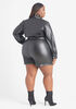 Faux Leather Utility Romper, Black image number 1
