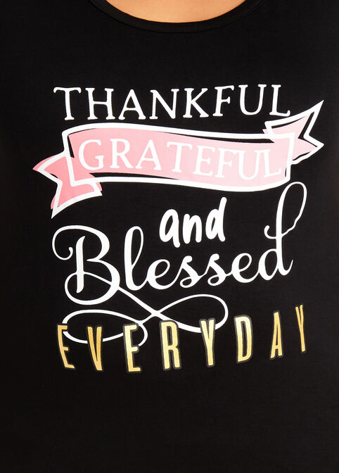 Thankful Blessed Graphic Tee, Black image number 1
