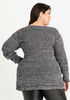 Flared Marled Sweater, Black Combo image number 1