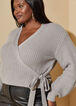 Ribbed Wrap Sweater, Grey image number 2