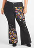 High Rise Painted Flared Jeans, Black image number 0