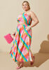 Plaid Cutout Maxi Dress, Multi image number 2
