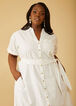 Embroidered Linen-Blend Dress, White image number 2