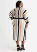 Stripe Dolman Sleeve Sweater Dress, Black Combo image number 1
