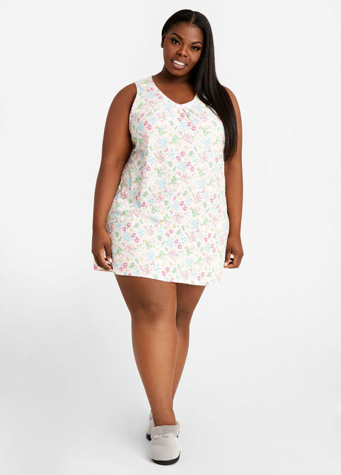 Aria Floral Cotton Chemise, Pink image number 0