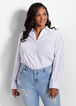 Classic Collared Button Up Top, White image number 5