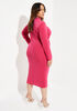 Knotted Stretch Knit Midi Dress, Magenta image number 1