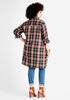 Plaid Side Slit Button Up Tunic, Red image number 1
